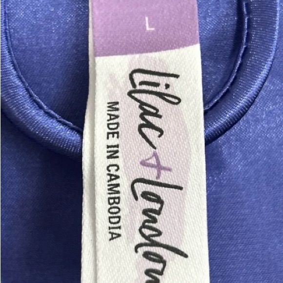 New Lilac and London Satin Robe - Picture 6 of 7